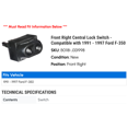 thumbnail image 2 of Front Right Central Lock Switch - Compatible with 1991 - 1997 Ford F-350 1992 1993 1994 1995 1996, 2 of 2