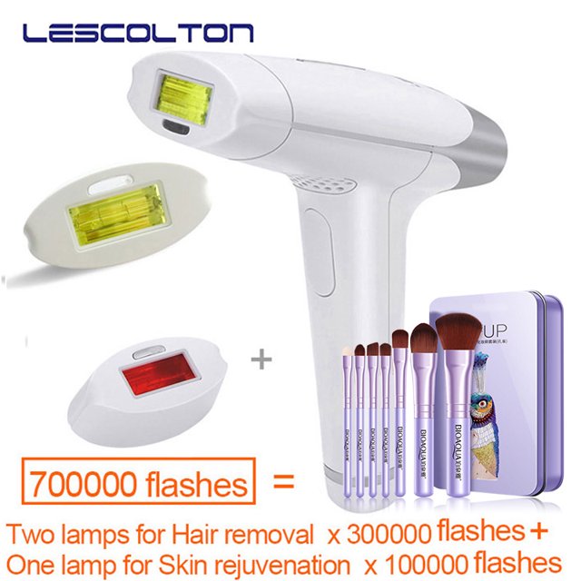 Lescolton 3in1 700000 de depilación láser pulsada IPL dispositivo depilación permanente T-009 IPL láser eléctrica depilador un láser