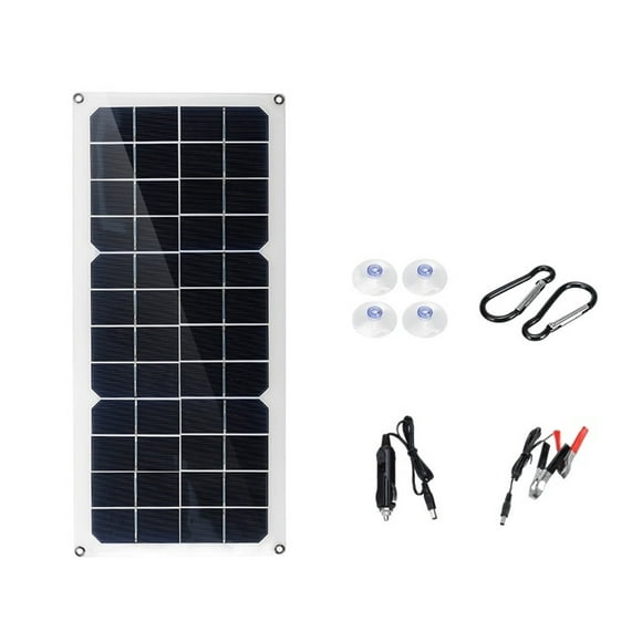 Contrôleur 30W/60W 60A Panneau Solaire 12V Alimentation USB Portable Extérieur Chargeur de Téléphone de Voyage Camping Randonnée, Facile à Installer