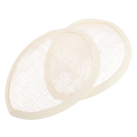 ETEREAUTY 2Pcs White Sinamay Teardrop Hat Base for DIY Fashionable Church Headpiece Making