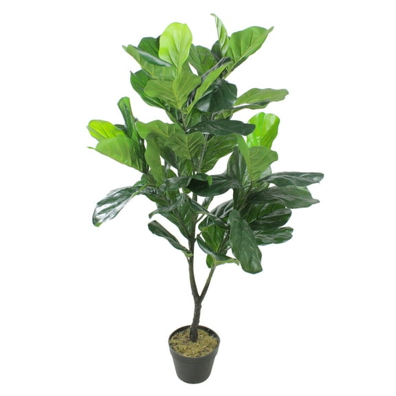 Northlight 49" Two Tone Green Wide Fiddle Leaf Artificial Potted Floor Plant