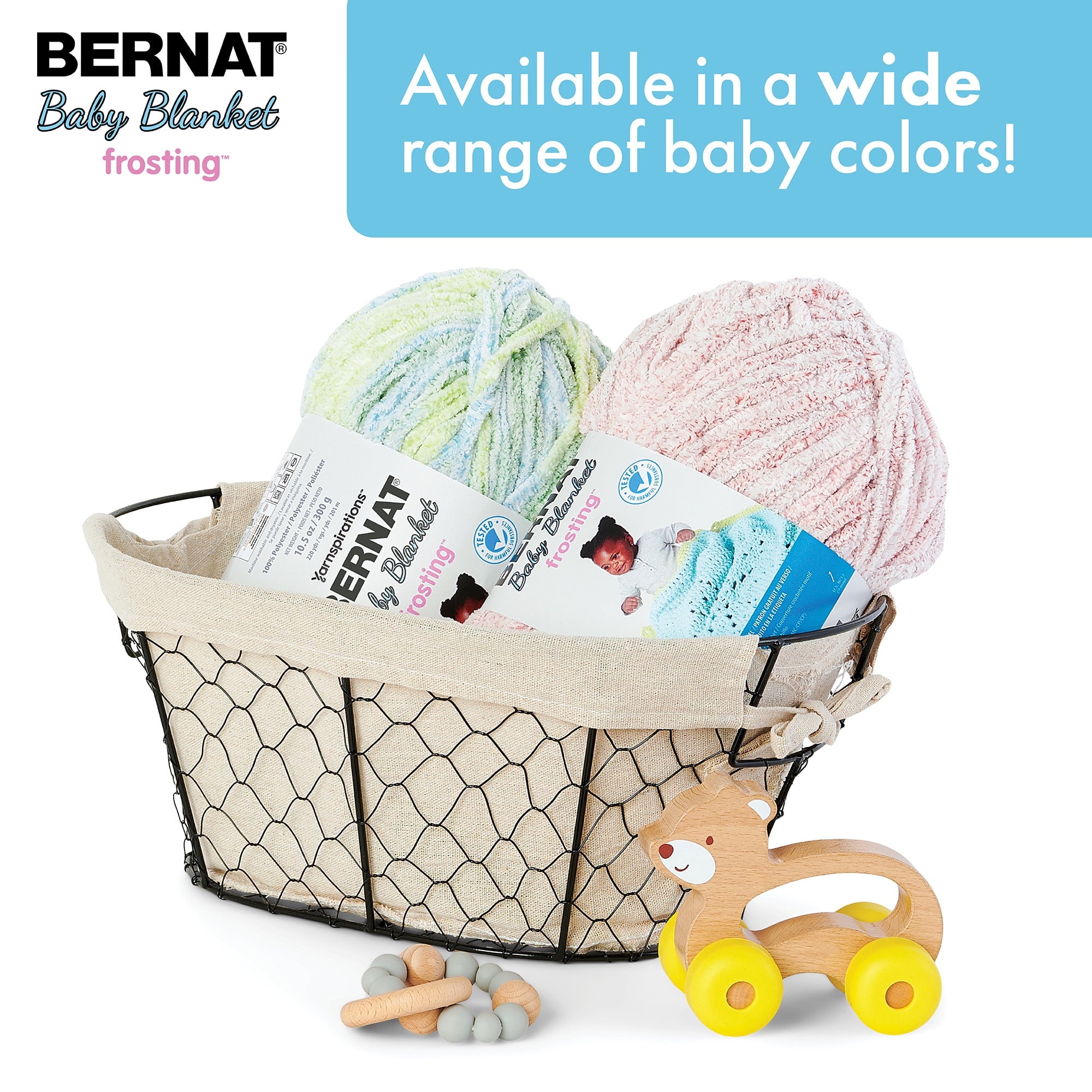 Bernat® Baby Blanket Frosting™ #6 Super Bulky Polyester Fil, 10.5oz/300g 220 Yards BABY BLANKET FROSTING FIL