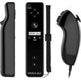 thumbnail image 1 of Wii Controller Compatible with Nintend Wii, Wii U with Motion Plus, 1 Pack Wii Remote and Nunchuck Controller with Silicone Case and Wrist Strap (Black), 1 of 6