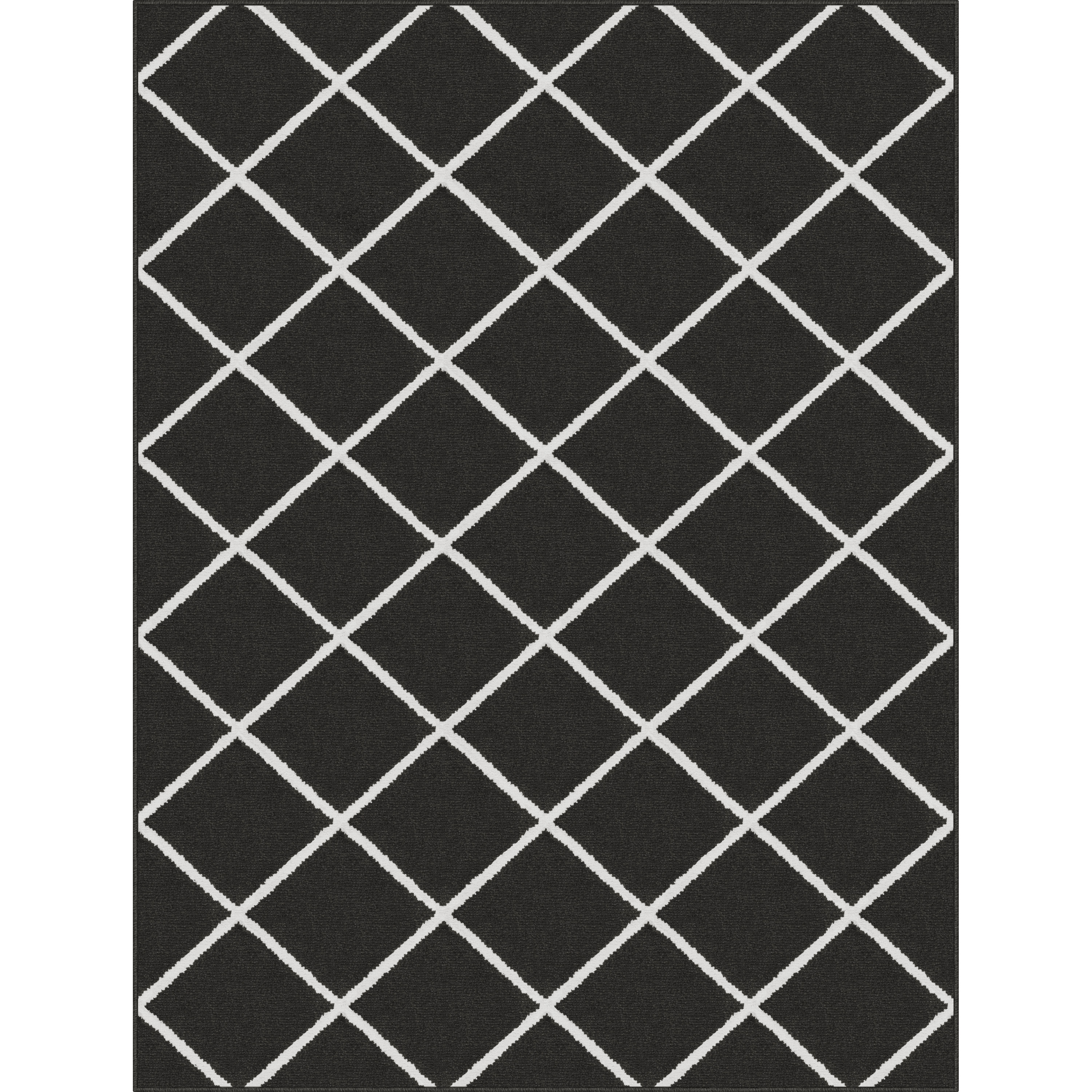 Mainstays Diamond Indoor Area Rug, Charcoal, 59" x 78" for Living Room