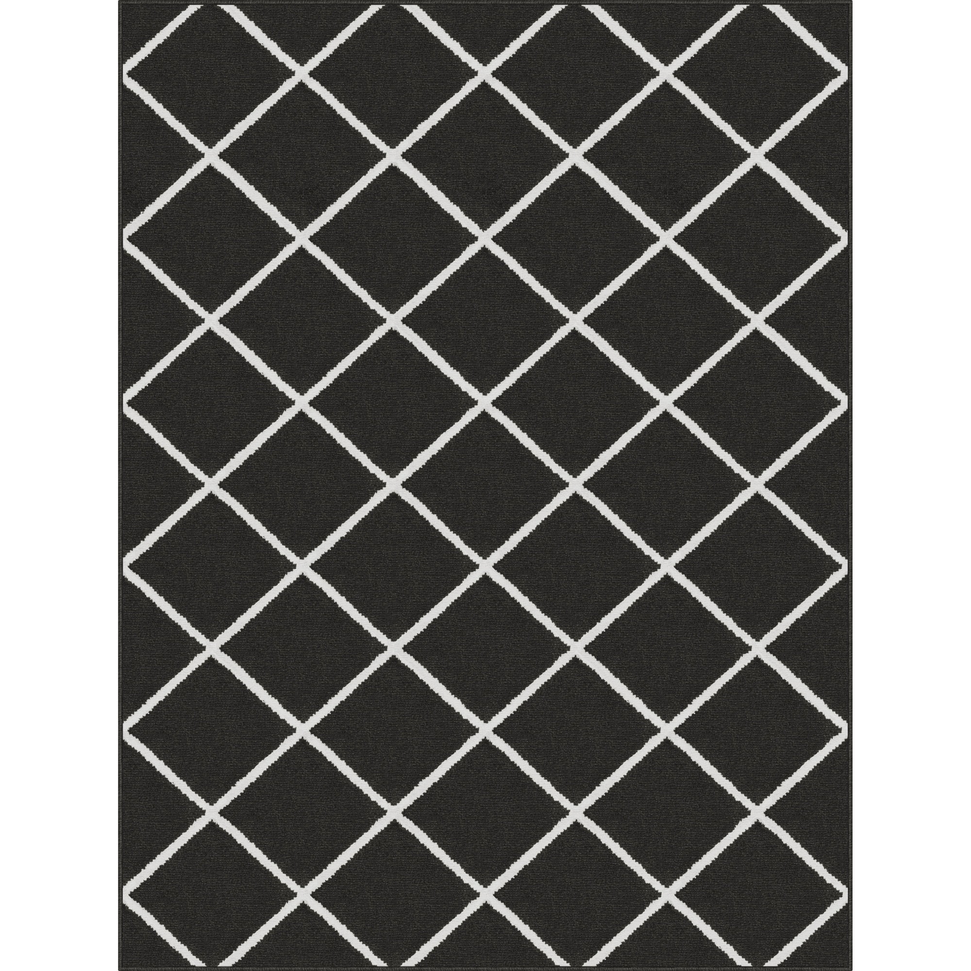 Mainstays Diamond Indoor Area Rug, Charcoal, 59 in x 78 in