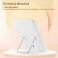 thumbnail image 4 of OMIRO 8"L x 5"W Rectangle Tabletop Makeup Mirror with Foldable Stand, Bathroom Face Mirror with Hanging Hole for Shaving, White, 4 of 6