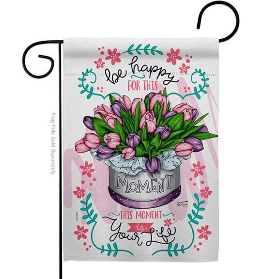 Angeleno Heritage G135544-BO Happy Moment Floral Double-Sided Decorative Garden Flag, Multi Color