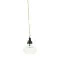 thumbnail image 3 of Creative Co-Op Glass and Distressed Wood Ceiling Light, Black, 3 of 6