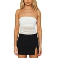 thumbnail image 2 of Liacowi Women Strapless Tube Top Off Shoulder Backless Bandeau Top See through Crop Tank Tops, 2 of 9