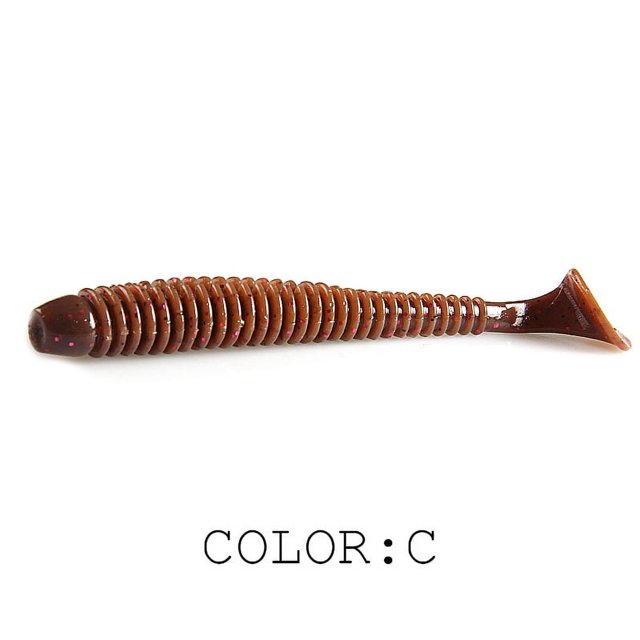 Cebo blando Luya para peces, hilo de cola en T, doble color, olor a sal, 6,3 cm/8 cm/9,7 cm