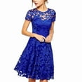 thumbnail image 1 of MYG Robe Courte en Dentelle pour Femmes Grande Taille Col Rond Soirée Cocktail M-5TG, 1 of 9