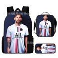 thumbnail image 1 of Conjunto de mochila infantil de 3 piezas con diseños de jugadores de fútbol para el colegio., 1 of 5