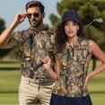 thumbnail image 2 of HUIACONG Matching Golf Shirts Hunting Camo Mens Short Sleeve Golf Shirt Sleeveless Golf Tops for Women Collared Moisture Wicking Lightweight Casual Sports Wear Man L, 2 of 6