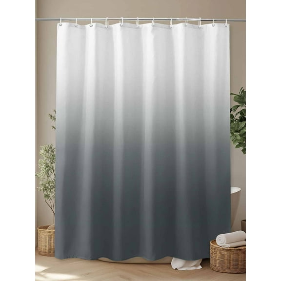 Shower Curtain, Abstract Ombre Grey Waterproof Shower Curtain Set with Hooks for Bathroom Showers,Stalls and Bathtubs,72x72In Art