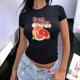 thumbnail image 3 of Playera Con Estampado De Fresh Summer Citrus – Dale Sabor y Color a tu Verano Ropa Para Mujer Color Negro Talla Extra Grande Marca Emil SaEs, 3 of 4