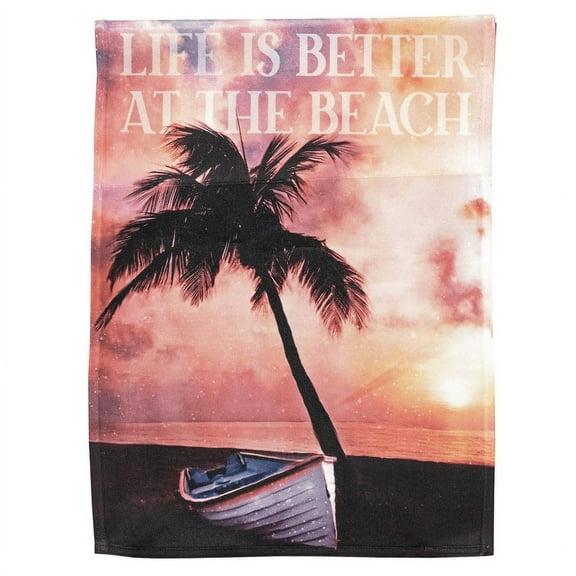 Magnolia Gardens M080160 13 x 18 in. Palm Tree Sunset Print Garden Flag