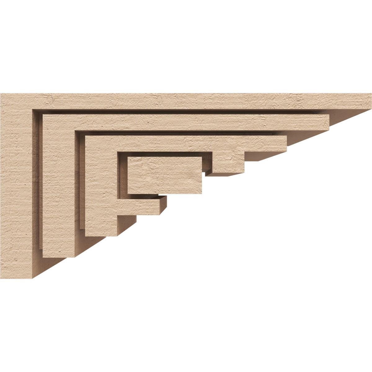 4"W x 8"D x 4"H Wide Landon Rough Cedar Woodgrain TimberThane Corbel, Primed Tan