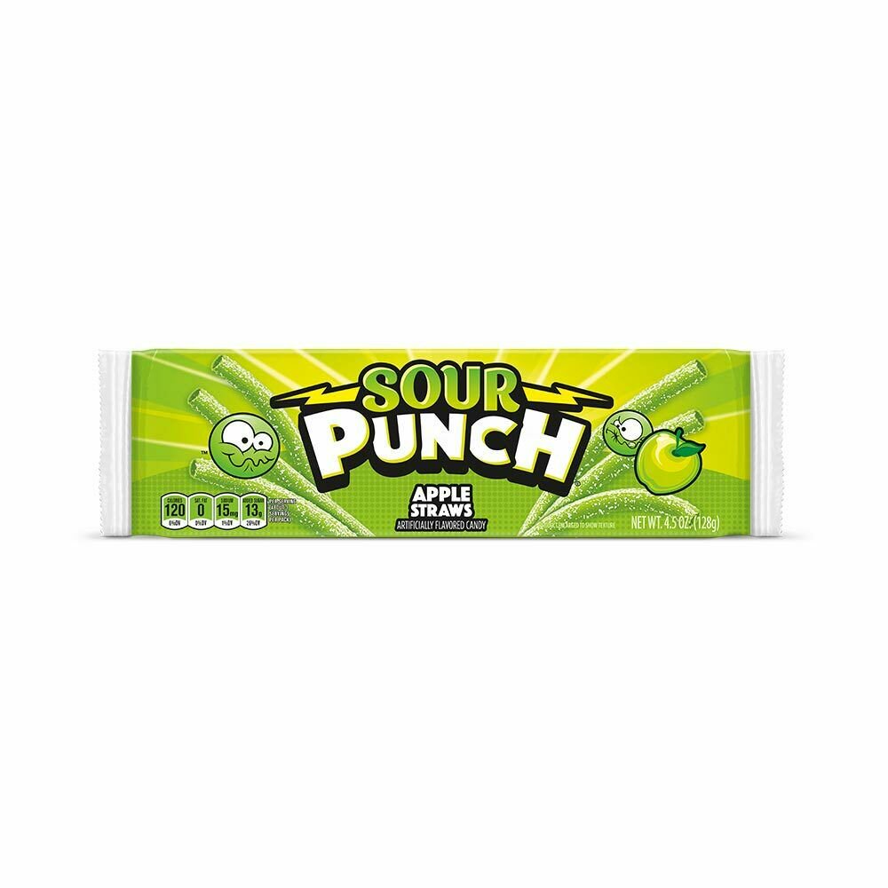 Sour Punch Straws, Apple, 4.5oz Tray
