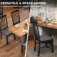 thumbnail image 5 of HOMCOM Wooden Dining Chairs Set of 4, Farmhouse Upholstered Kitchen Chairs with Rubber Wood Frame for Living Room, Dining Room, Black and Gray, 5 of 9