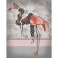 thumbnail image 2 of Fab Funky 12x14 Black Ornate Wood Framed with Double Matting Museum Art Print Titled - Flamingo and Pearls, Full, 2 of 4