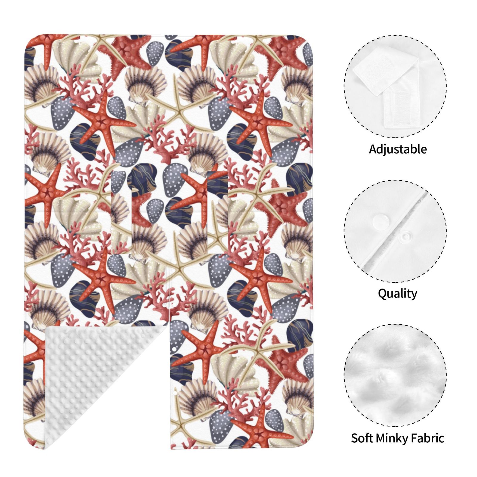 Naloa Starfish Shell Baby Car Seat Cover, Breathable Baby Carrier Cover, Multiuse Baby Carrier Cover & Nursing Breastfeeding Cover