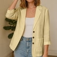 thumbnail image 4 of Spring Jackets For Women Solid Color Casual Button Three Quarter Sleeve Top For Everyday Airy Layered Wear Light Jackets For Women, 4 of 6