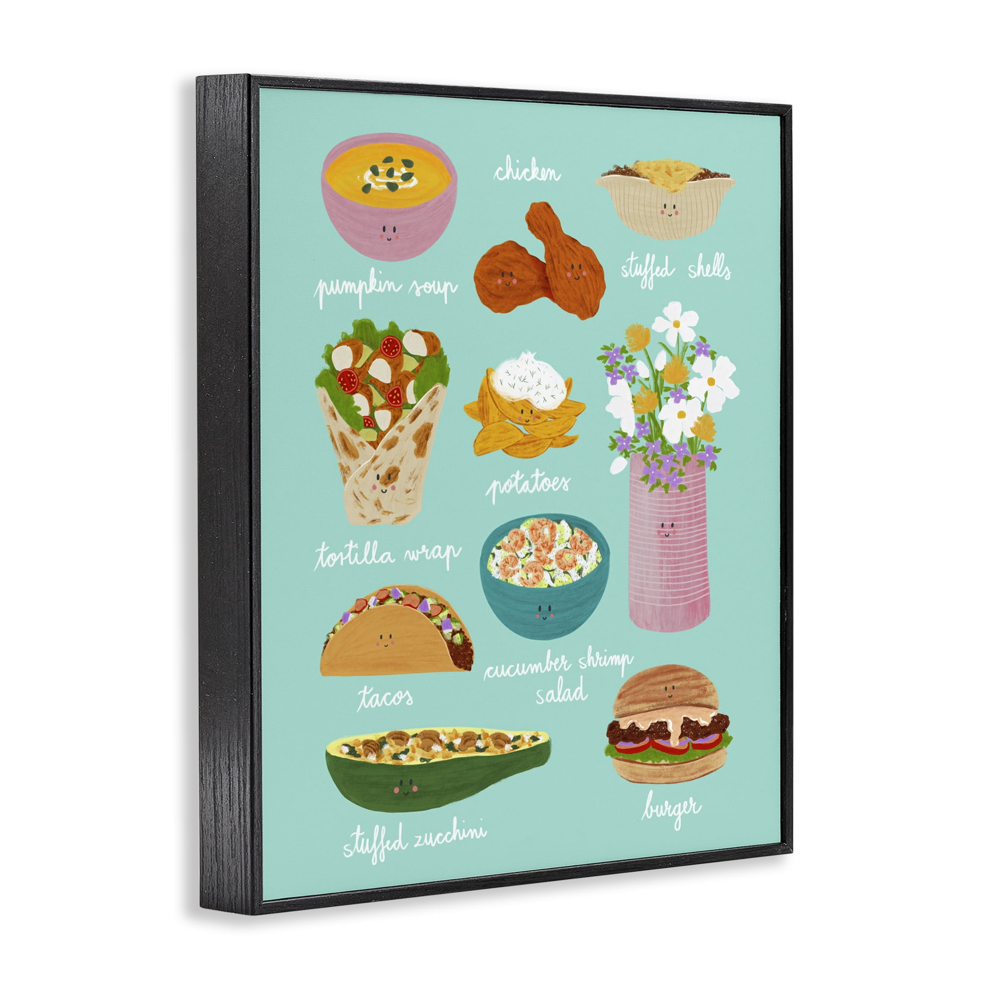 Stupell Industries Gourmet Lunch Food Collection Black Framed Giclee Art, design by Metka Hiti