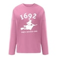 thumbnail image 4 of Dyegold Oversized Sweatshirts For Women Teen Girls Fashion Solid Color Crewneck Blouses Womens Sweaters Womens Tunic Tops Cotton Linen Holiday ​Halloween ​Women Sweaters ​Get It Today, 4 of 5