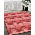 thumbnail image 2 of Ahgly Company Indoor Square Patterned Ferrari Red Area Rugs, 5' Square, 2 of 6