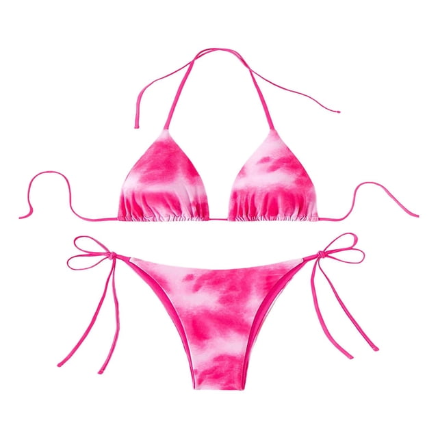 Bikini para mujer Traje de natación Femenina Femenina Bottom Bottom para Viajes de spas de fiesta del club Rosa rojo