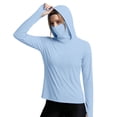 thumbnail image 2 of Craaazy Chandails à Capuche de Protection Solaire pour Femmes UPF 50+ Hauts à Manches Longues avec Couvre-Visage Intégré et Trous pour les Pouces pour Porter à l'Extérieur, 2 of 7