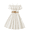 #78White, variant on Girl's Cold Shoulder Ruffle Trim Short Sleeve Dresses Belted Flared A Line Dress Casual Summer Vacation Outfits with Belt White 80