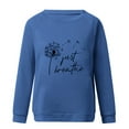 thumbnail image 5 of Floleo Women Tops Clearance Fall Womens Floral Letter Printing O-Neck Long-Sleeved Casual Loose Sweater Tops, 5 of 7