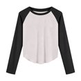 thumbnail image 6 of DLIDG Womens Slim Fit Color Block Raglan Shirts Stretchy Soft Thermal Warm Tee Shirts Dressy Causal Crew Neck Long Sleeve Shirts Fall Winter Sweatshirts Athletic Baseball Workout Clothes Black Xl, 6 of 6
