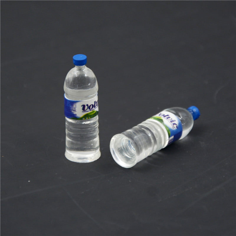 2pcs Bottle Water Drinking Miniature DollHouse 1:12 Accessory Collection Decor 
