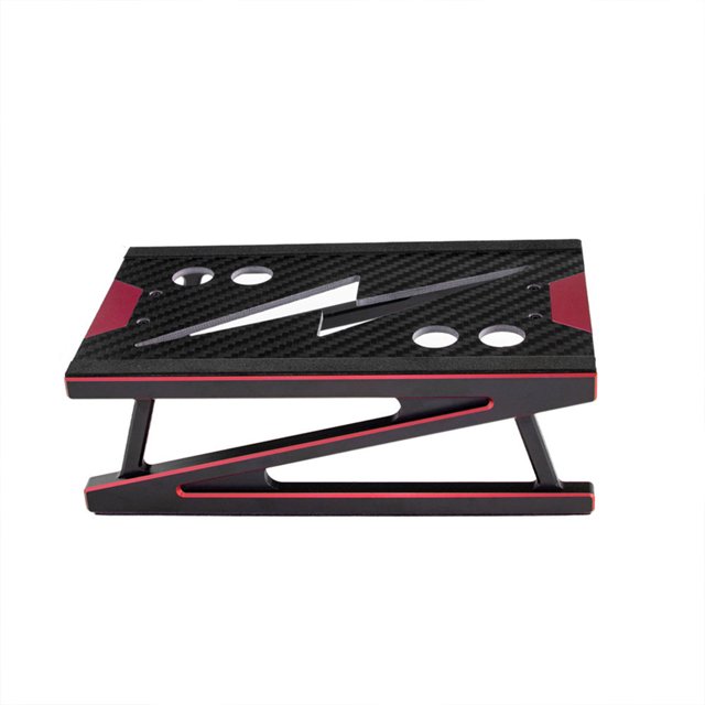 Vogacara Soporte de trabajo de Metal ajustable, aleación de aluminio, estable y antideslizante, 1/10, 360 °, para Axial SCX10 90046 D90 TRX4 Kits de construcción modelo Rojo