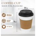 thumbnail image 3 of Tazas de café Ginkgo, 100 unidades, papel desechable de 350 ml con tapas, 3 of 7