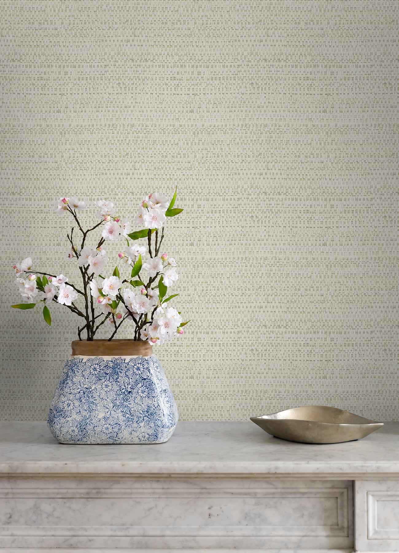 Chesapeake Balantine Bone Weave Wallpaper