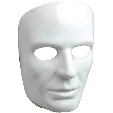 New Halloween Costume Men's Male Blank White Face Mask Facemask ...