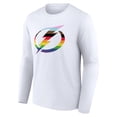 thumbnail image 2 of Men's White Tampa Bay Lightning Team Pride Logo Long Sleeve T-Shirt, 2 of 3