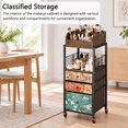 Flower Makeup Organizer Cart With Drawers for Vanity, 17.32 x 13.39 x 7 ...