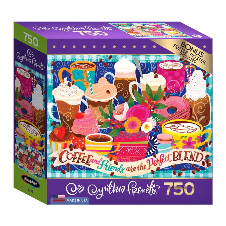 RoseArt Cynthia Frenette 750-Piece Coffee and Friends Jigsaw