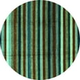 thumbnail image 1 of Ahgly Company Indoor Round Abstract Turquoise Blue Modern Area Rugs, 5' Round, 1 of 4