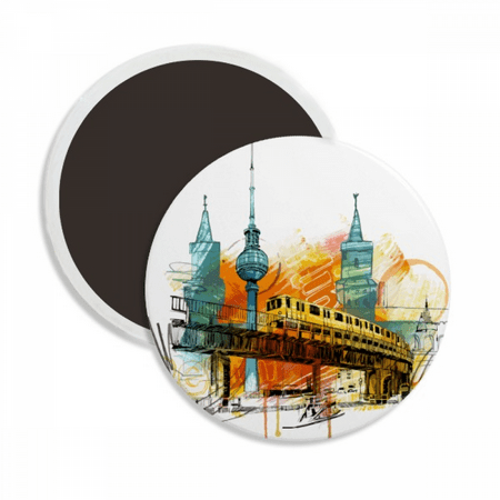 

Tokyo Japan Rail Train Tower Round Ceracs Fridge Magnet Keepsake Decoration