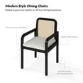 thumbnail image 6 of Tina's Home Rattan Black Dining Chairs Set of 4 Wooden Armchairs Removable Cushion Home Kitchen Restaurant, 6 of 9