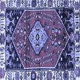 thumbnail image 1 of Ahgly Company Machine Washable Indoor Square Persian Blue Traditional Area Rugs, 4' Square, 1 of 4