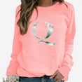 thumbnail image 2 of Pompotops Hiver Femmes Décontracté Manches Longues Hauts Dames Imprimé Chandail en Molleton Blouse Tee Chandail Liquidation, 2 of 4
