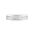 thumbnail image 2 of 14kt White Gold Mens Machine Set Round Diamond Wedding Channel Band Ring 1/4 Cttw, 2 of 4