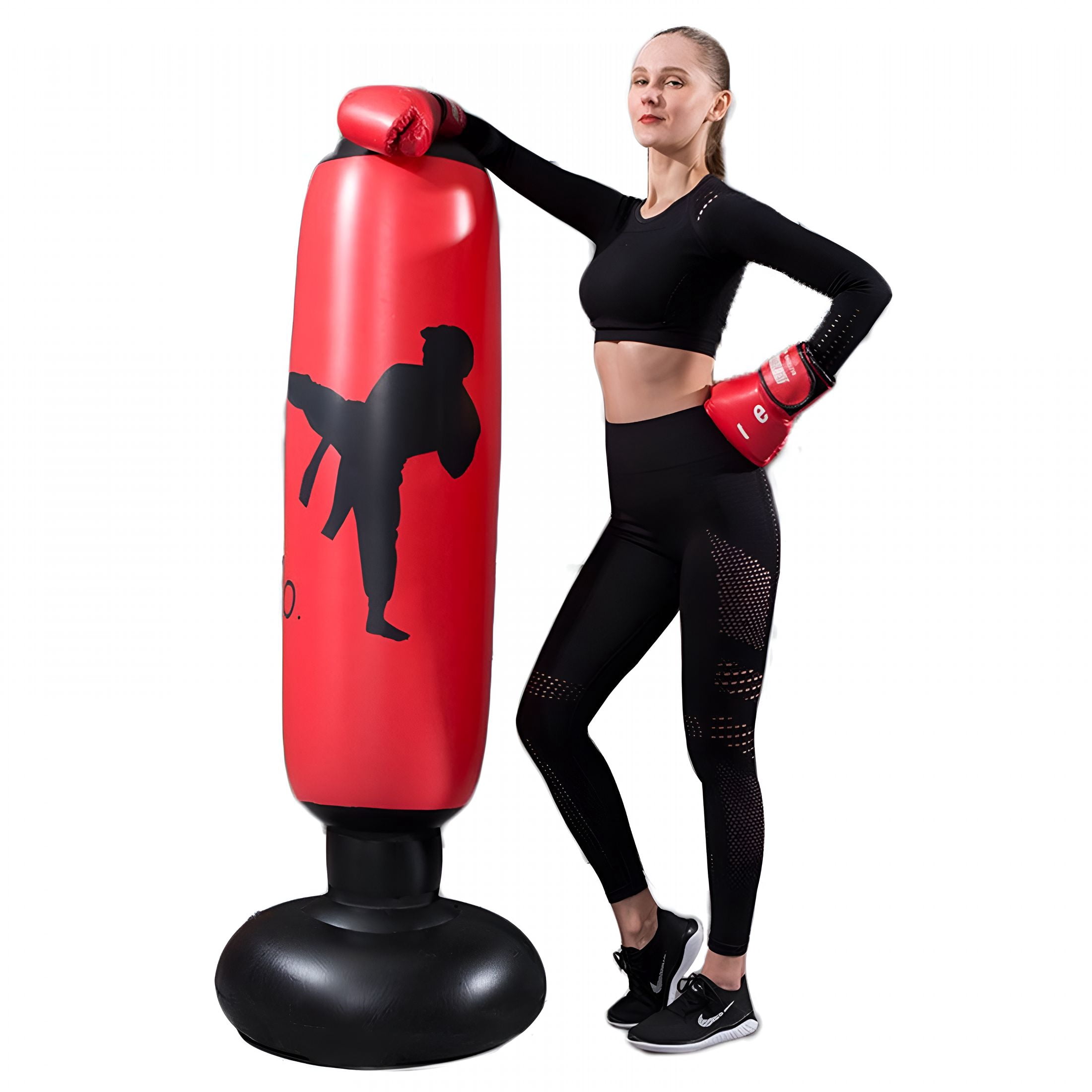 BESTSKY 63 Inch Inflatable Kids Punching Bag, Freestanding Boxing Bag, Stand Kids Punching Bag Toy, Bounce-Back Bag Gifts for Kids, Girls, Boxing Set for Practicing Karate, MMA
