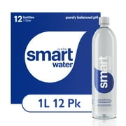 smartwater electrolye vapor-distilled water bottles in cardboard box, 1L, 12 pack